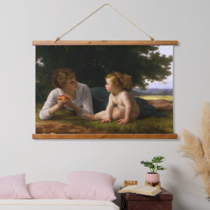 Tapiz Con Marco De Madera Tentación de William Bouguereau