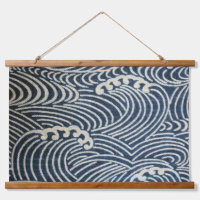 Textil japonés vintage, patrón de onda