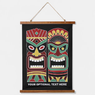 Tapiz Con Marco De Madera Texto del personalizado Tiki Totem de Guay
