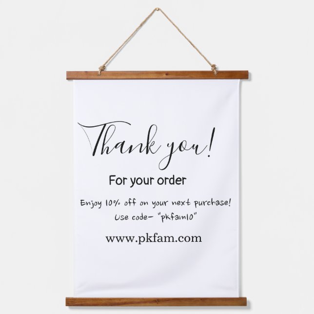Tapiz Con Marco De Madera Thank you for purchase pink family business detail (Anverso)