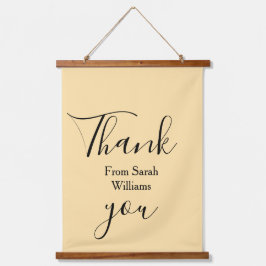 Tapiz Con Marco De Madera Thank you from add name yellow Pastel boho wedding