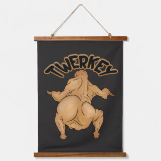 Tapiz Con Marco De Madera Thanksgiving Twerkey Wood Topped Wall Tapestry