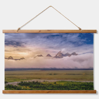 Tapiz Con Marco De Madera The Last Light at the Tetons