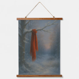 Tapiz Con Marco De Madera The Red Scarf – Bright Against the Stillness