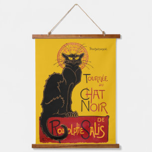 Tapiz Con Marco De Madera Theophile Steinlen - Le Chat Noir Vintage