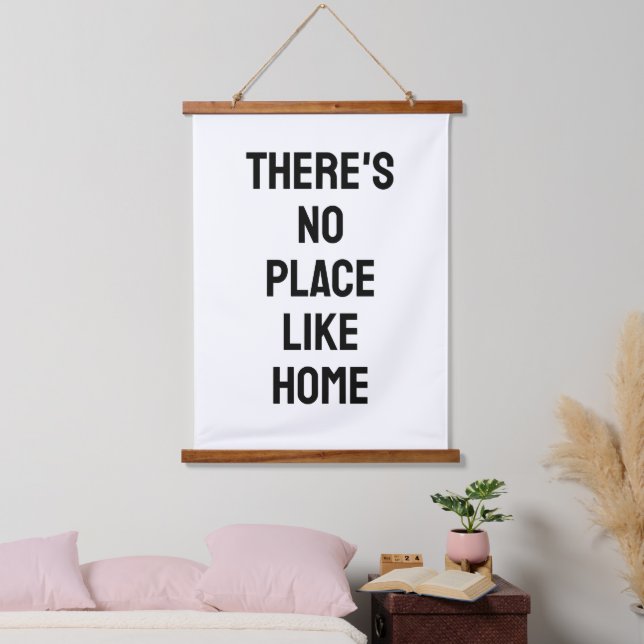 Tapiz Con Marco De Madera There's No Place Like Home Quote (Dormitorio)