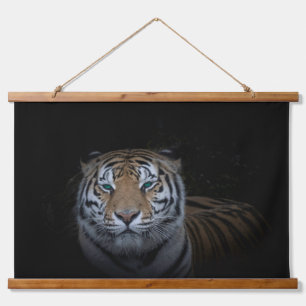 Tapiz Con Marco De Madera Tigre 26"x36" vertical (vertical), un panel