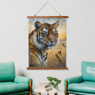 Tapiz Con Marco De Madera Tigre majestuoso