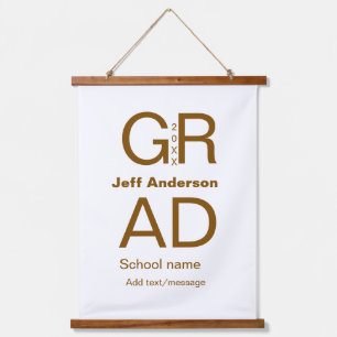 Tapiz Con Marco De Madera Tipografía de grado moderna graduación simple míni