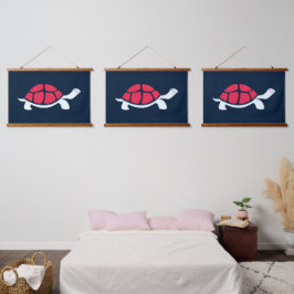 Tapiz Con Marco De Madera Tortoise Rojo