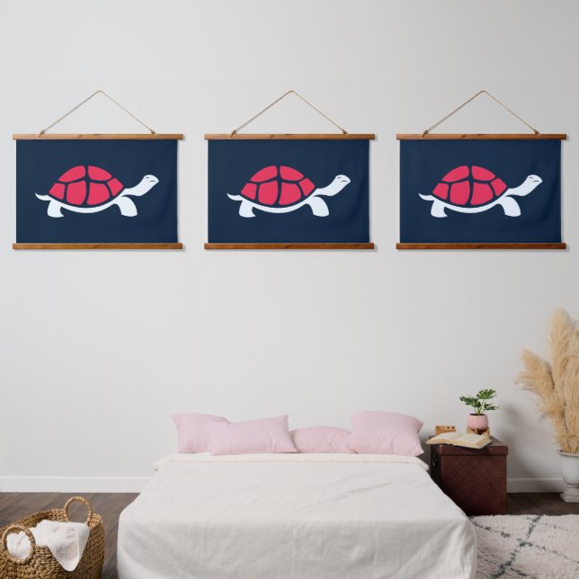 Tapiz Con Marco De Madera Tortoise Rojo (Dormitorio)