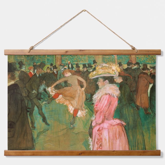 Tapiz Con Marco De Madera Toulouse-Lautrec - En el Rouge, la danza (Anverso )