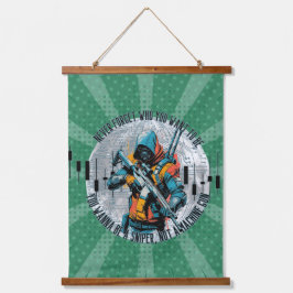 Tapiz Con Marco De Madera Trade Motivation | Cyberpunk Sniper | Fantasy 