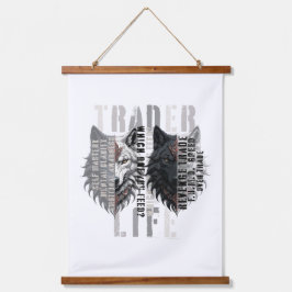 Tapiz Con Marco De Madera Trader life | Wolf | Both sides