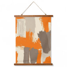 Trazos de pincel artesanal naranja audaz abstracto
