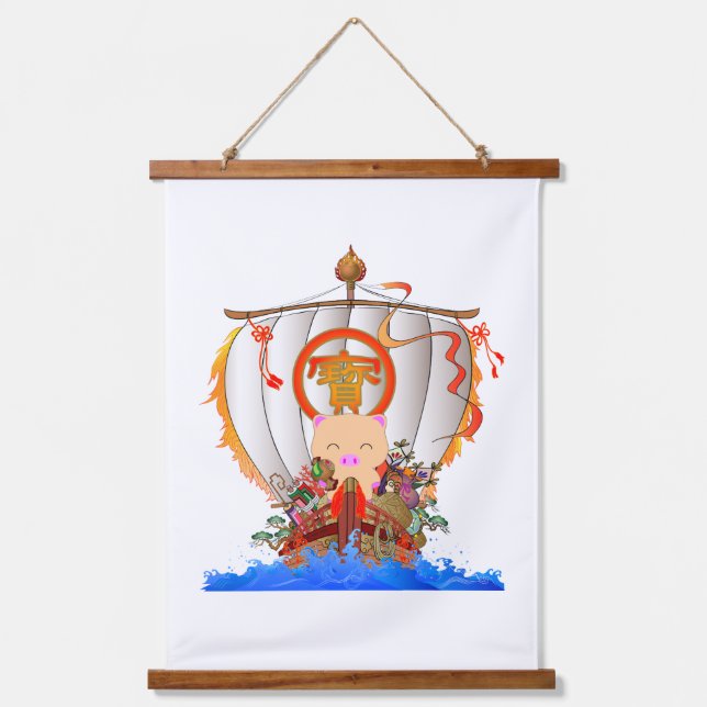 Tapiz Con Marco De Madera Treasure ship (Anverso)