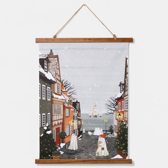 Tapiz Con Marco De Madera Tres barcos (Anverso)