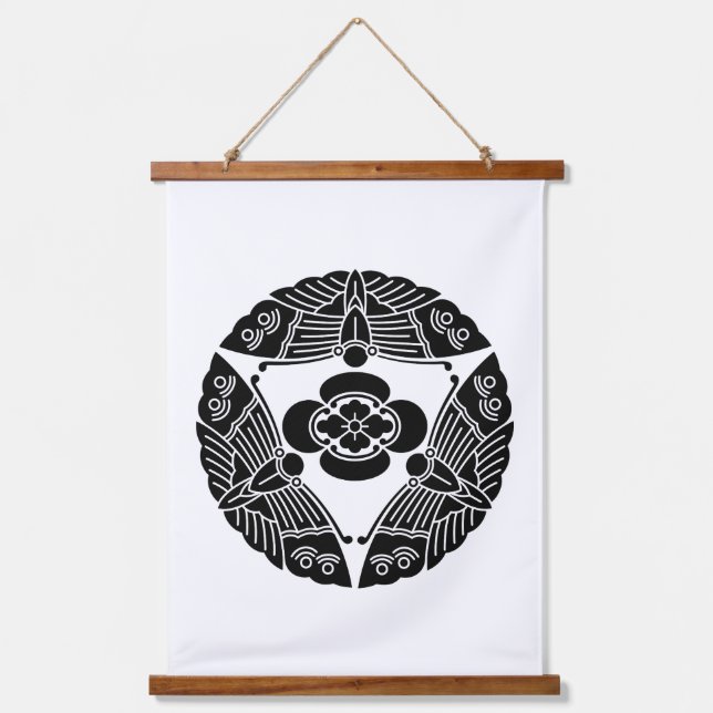 Tapiz Con Marco De Madera Tres mariposas con mokko (Anverso)