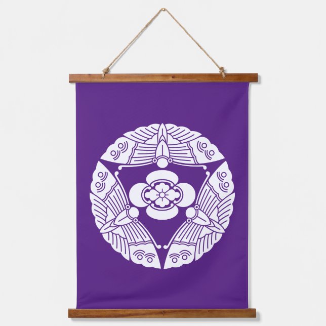 Tapiz Con Marco De Madera Tres mariposas con mokko (Anverso)