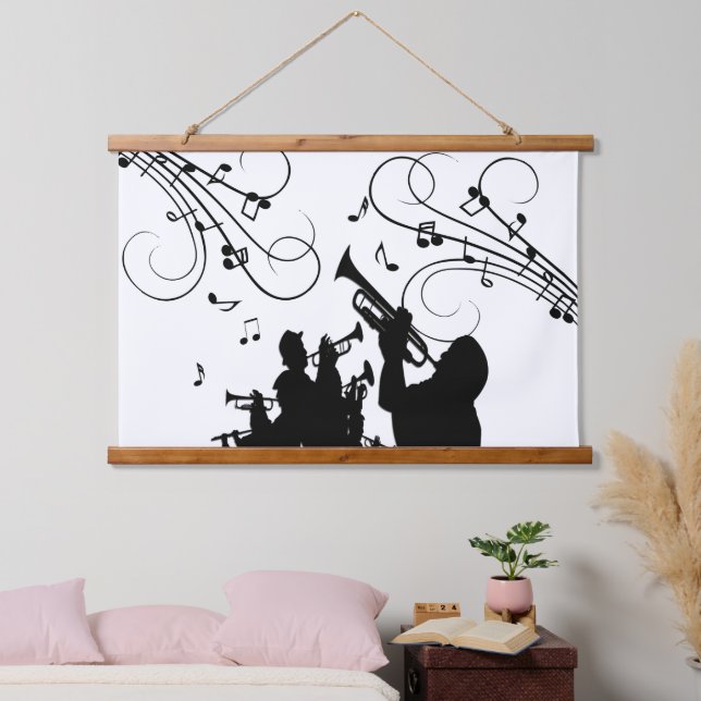 Tapiz Con Marco De Madera Trumpet Section Jazz Music (Dormitorio)
