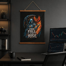 Tapiz Con Marco De Madera Tu Caída Es Mi Ascenso Motivación para Trading