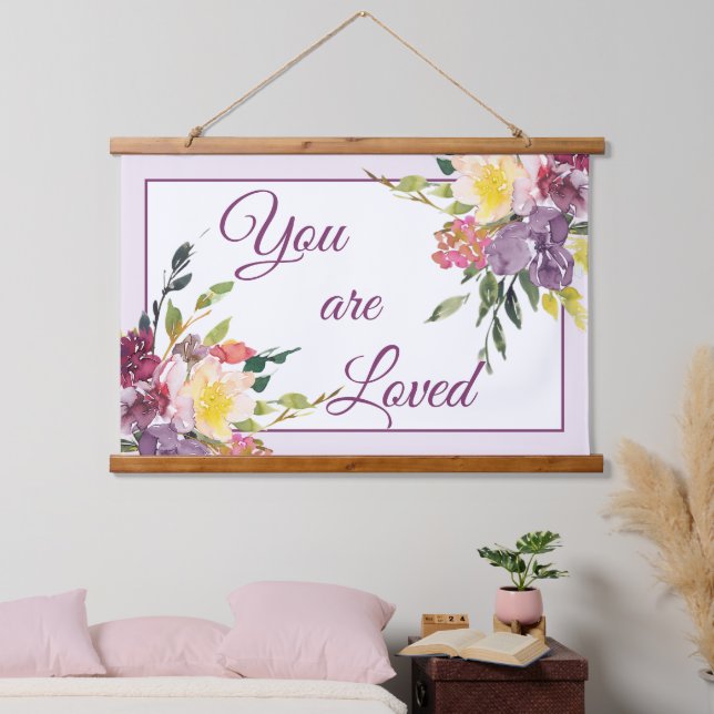 Tapiz Con Marco De Madera Tu eres floral querida (Dormitorio)