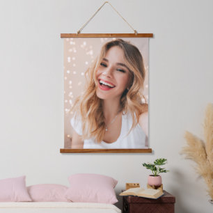 Tapiz Con Marco De Madera Tu rostro en un cumpleaños personalizado