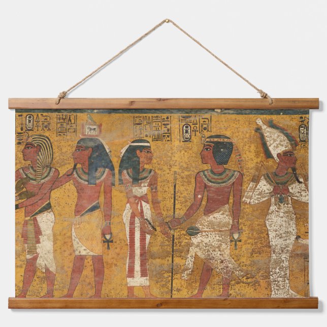 Tapiz Con Marco De Madera Tumba Tutankhamun, muralla norte (Anverso )