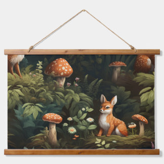 Tapiz Con Marco De Madera Twilight Forest Friends Botanical
