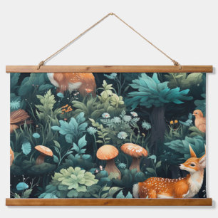 Tapiz Con Marco De Madera Twilight Forest Friends Botanical