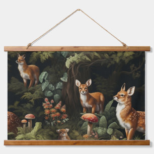 Tapiz Con Marco De Madera Twilight Forest Friends Botanical