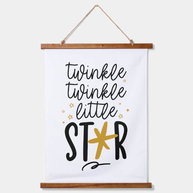 Tapiz Con Marco De Madera Twinkle Twinkle Little Star Doodle (Anverso)