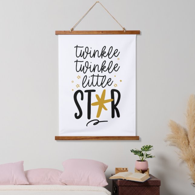 Tapiz Con Marco De Madera Twinkle Twinkle Little Star Doodle (Dormitorio)
