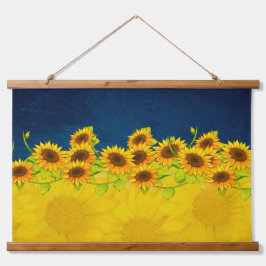 Tapiz Con Marco De Madera Ucrania: girasoles para un muro de paz colgando