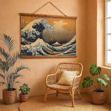 Ukiyo-e Gran Ola Japones Hokusai Océano Decoración