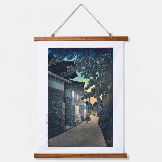 Tapiz Con Marco De Madera ukiyoe [hasui] C20 Templo Kosho, Himi, Etchu (Anverso)