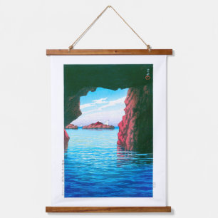 Tapiz Con Marco De Madera ukiyoe - hasui - Caverna Kojaku Nº 47, Oga...