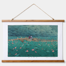 Tapiz Con Marco De Madera ukiyoe - hasui - m05 - Bentenike Pond, Shiba -