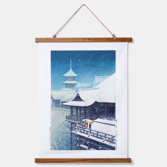 Tapiz Con Marco De Madera ukiyoe - hasui - m07 - Nieve de primavera - (Anverso)