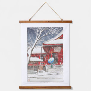 Tapiz Con Marco De Madera ukiyoe - hasui - m09 - Nieve en Ueno Kiyomizudo -