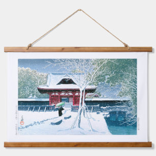 Tapiz Con Marco De Madera ukiyoe - hasui - Nieve número 8 en el parque Shiba