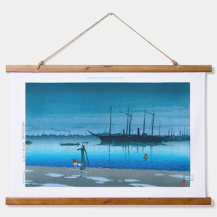 Tapiz Con Marco De Madera ukiyoe - hasui - No.17 Akashi-cho después de la ll