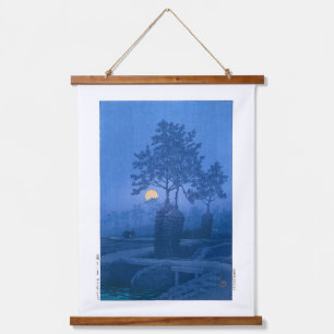Tapiz Con Marco De Madera ukiyoe - hasui - No.20 Noche a la luz de la luna e