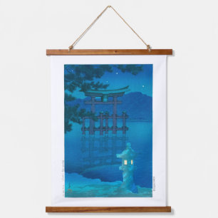 Tapiz Con Marco De Madera ukiyoe - hasui - Noche estrellada Nº 10 (Miyagima)