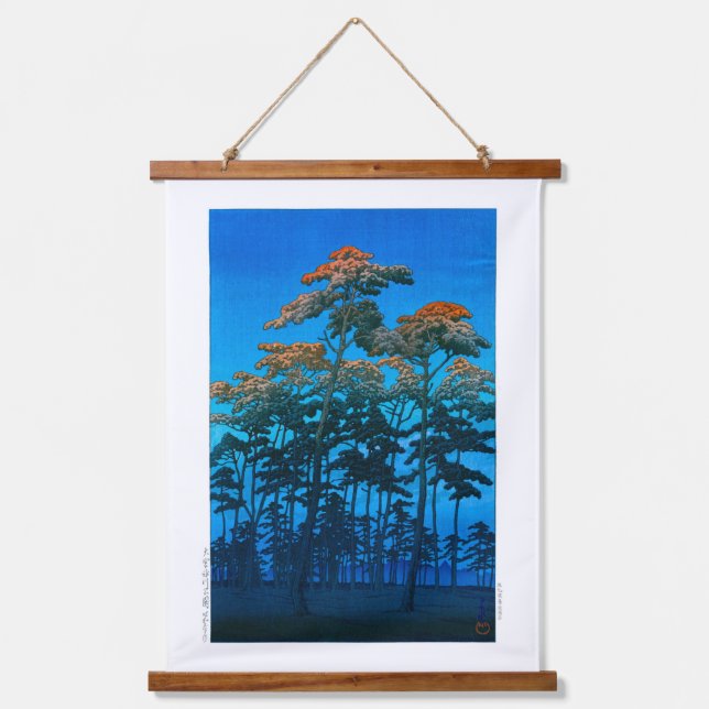 Tapiz Con Marco De Madera ukiyoe - hasui - Parque Hikawa Nº 46 en Omiya - (Anverso)