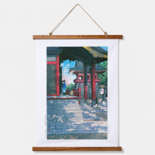 Tapiz Con Marco De Madera ukiyoe - hasui - Templo de Fudo Meguro Nº 18 -