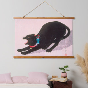 Tapiz Con Marco De Madera Ukiyoe [komei] 01 Silbido de gato negro