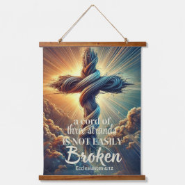 Tapiz Con Marco De Madera "Un cable de tres hebras" Eclesiastes 4:12