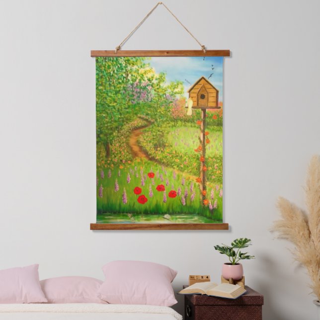 Tapiz Con Marco De Madera Un día de primavera (Dormitorio)