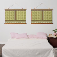 un patrón cruzado de un jarrón con flores